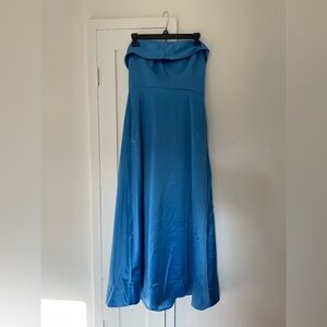 BHLDN Strapless Cerulean Gown